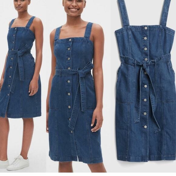 Gap Women’s Blue Denim Button Down Dress Size S - Picture 1 of 10